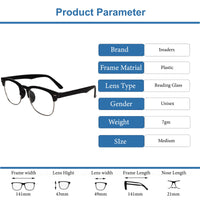 Designer Black Clubmaster Intelligent Zoom Bifocal Reading Glasses  for Men & Women (CMBF01)