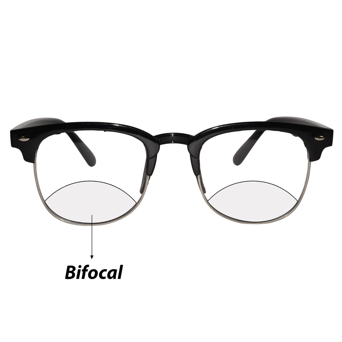 Designer Black Clubmaster Intelligent Zoom Bifocal Reading Glasses  for Men & Women (CMBF01)