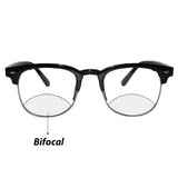 Designer Black Clubmaster Intelligent Zoom Bifocal Reading Glasses  for Men & Women (CMBF01)