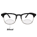 Designer black clubmaster Intelligent zoom bifocal reading glasses (2PGCMBF01)