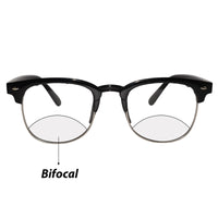 Designer Black Clubmaster Intelligent Zoom Bifocal Reading Glasses  for Men & Women (CMBF01)