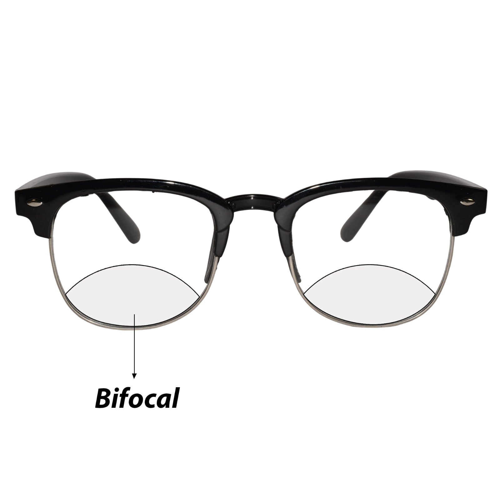 Designer Black Clubmaster Intelligent Zoom Bifocal Reading Glasses  for Men & Women (CMBF01))