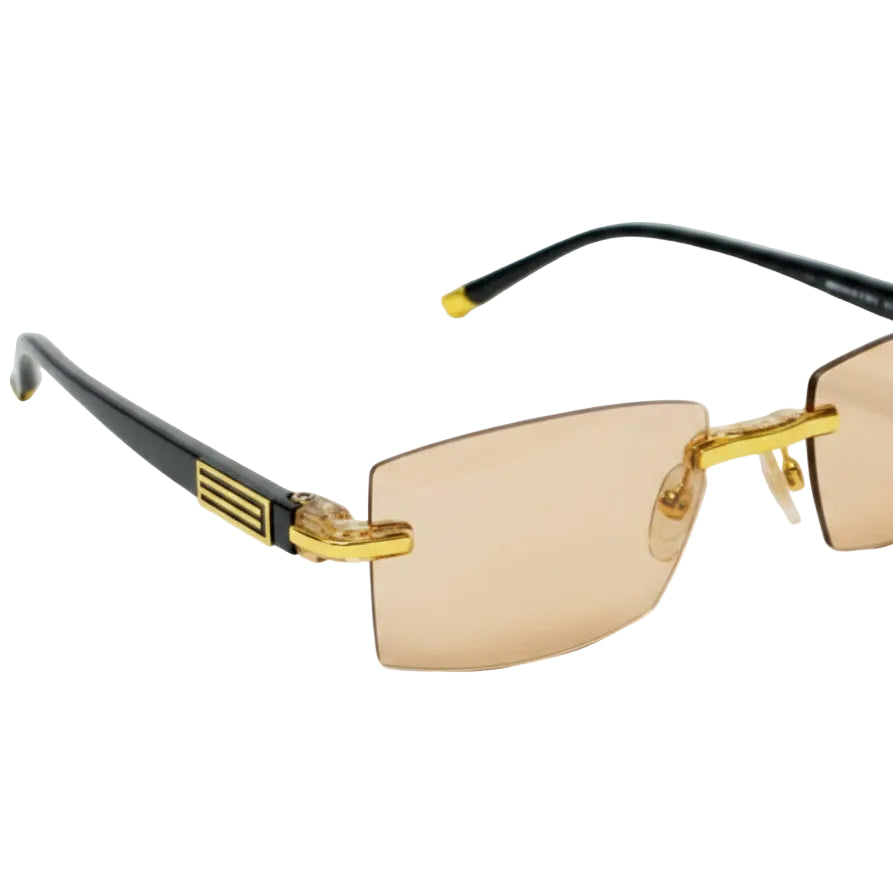 Brown Tint Bifocal Rimless Reading Glasses -3BBFTG