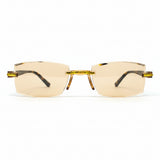 Brown Tint Bifocal Rimless Reading Glasses -3BBFTG