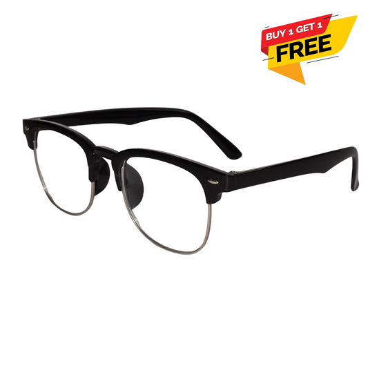 Designer Black Clubmaster Intelligent Zoom Bifocal Reading Glasses  for Men & Women (CMBF01))