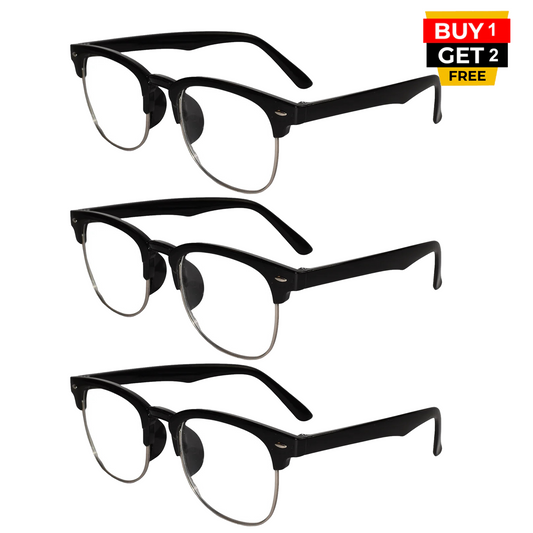 Designer Black Clubmaster Intelligent Zoom Bifocal Reading Glasses  for Men & Women (CMBF01)