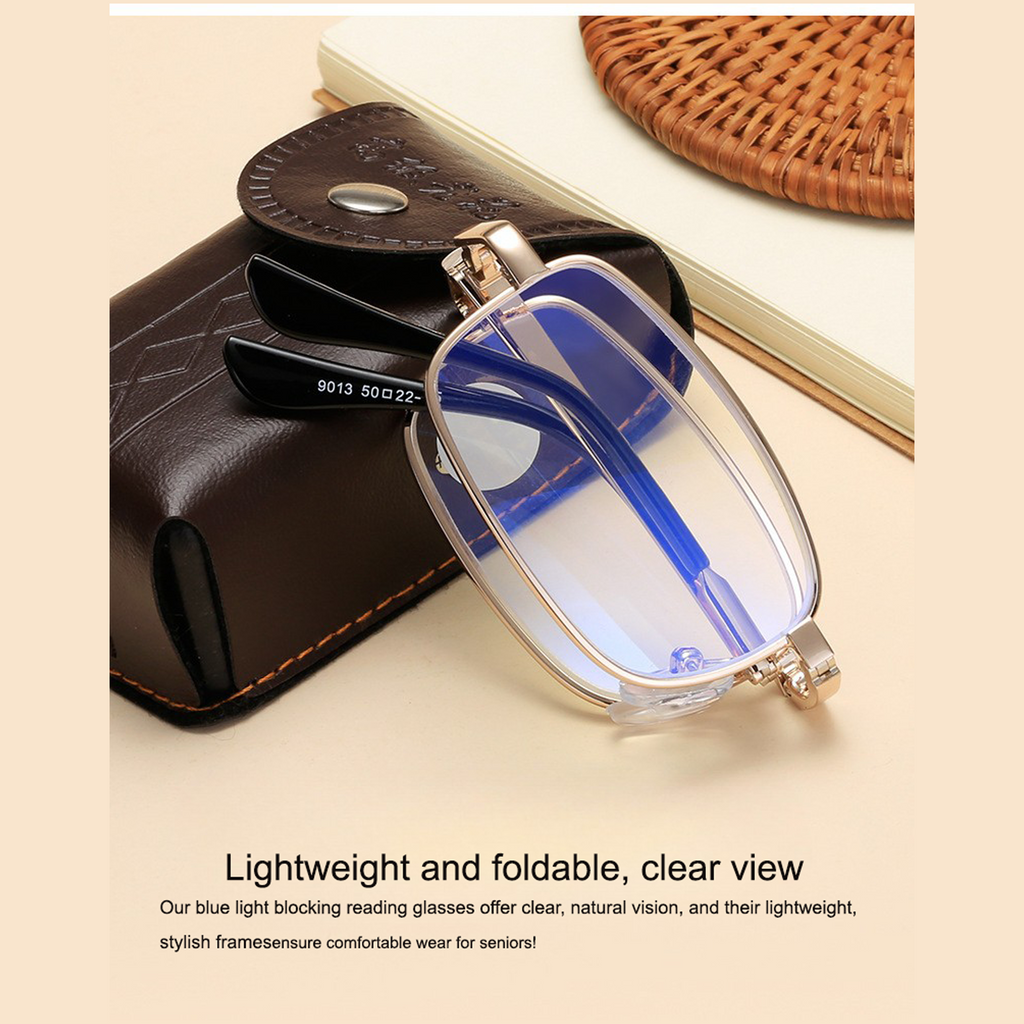 Metal Golden Foldable Adaptive One Power Reading Glasses (MGFRG3)