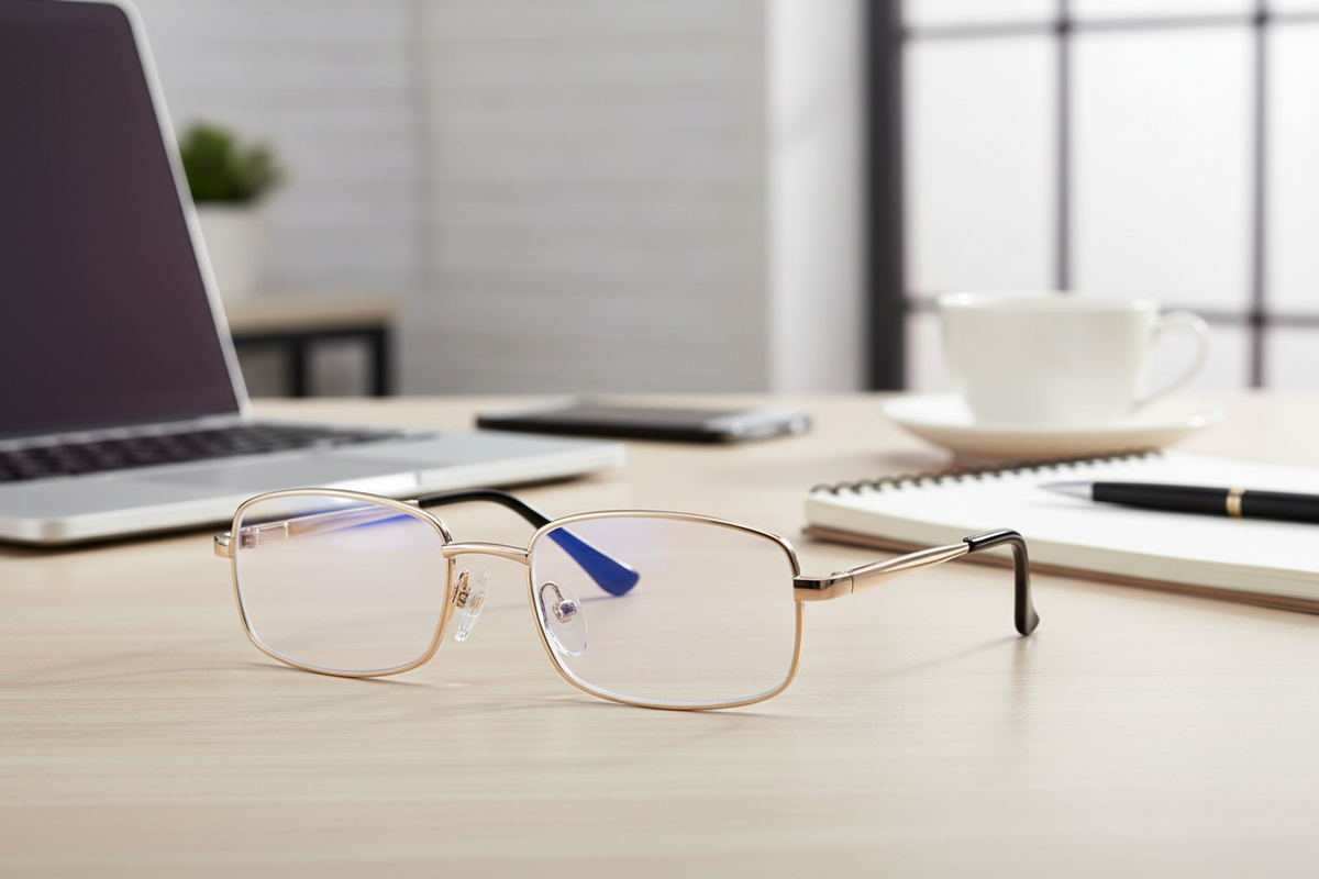 Metal Golden Foldable Adaptive One Power Reading Glasses (2MGFRG3)