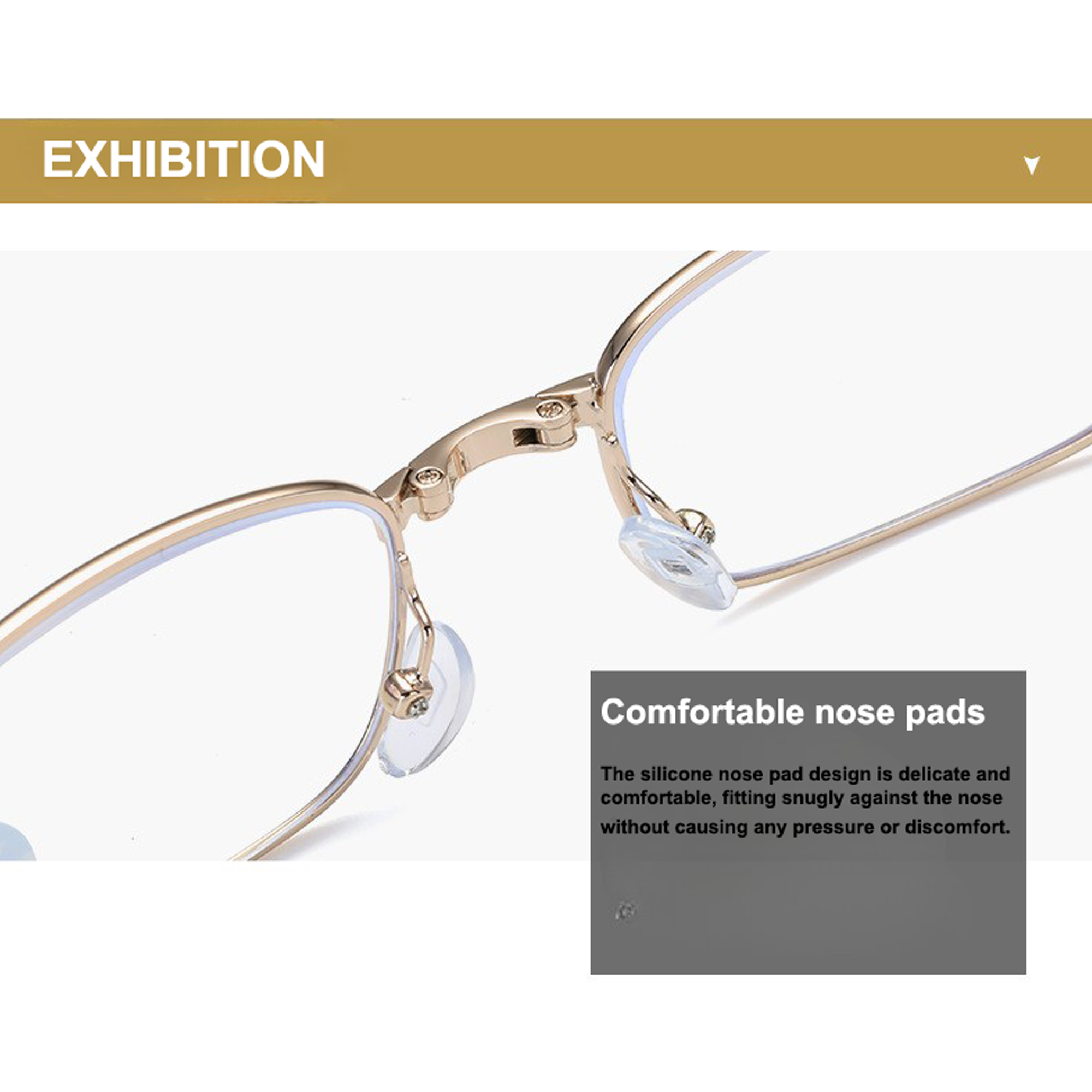 Metal Golden Foldable Adaptive One Power Reading Glasses (MGFRG3)