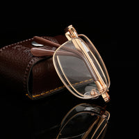 Metal Golden Foldable Adaptive One Power Reading Glasses (2MGFRG)
