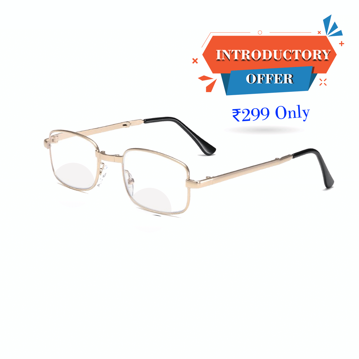 One Metal Bifical folding Intelligent Reading glasses (1MBFRG3)