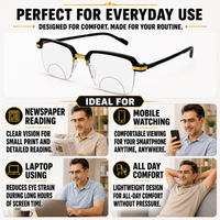 Stylish Black Golden Phothochromatic  Bifocal Reading glasses For Men and Women -2PGBRG
